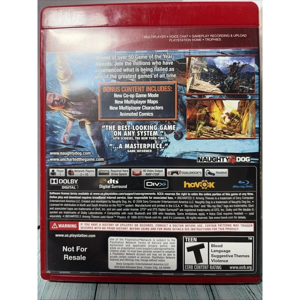 Uncharted Drake's Deception & Among Thieves  (Not For Resale) - PlayStation 3